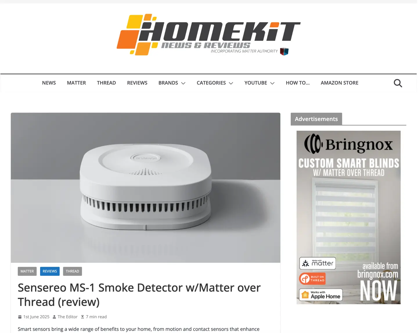 Sensereo MS-1 review with Matter over Thread from HomeKit News