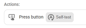 Sensereo Home Assistant Tutorial showing Self-test button entity ID example